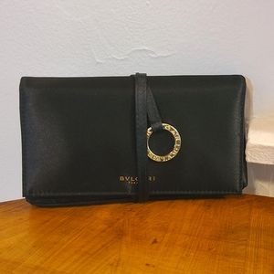Satin Bvlgari Parfum Pouch or Clutch in Black